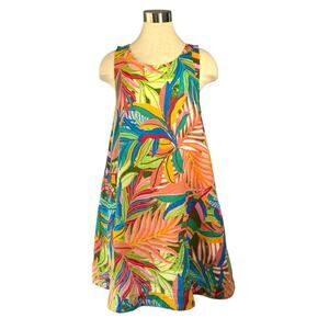 C&C California Large Linen Tropical Trapeze Dress